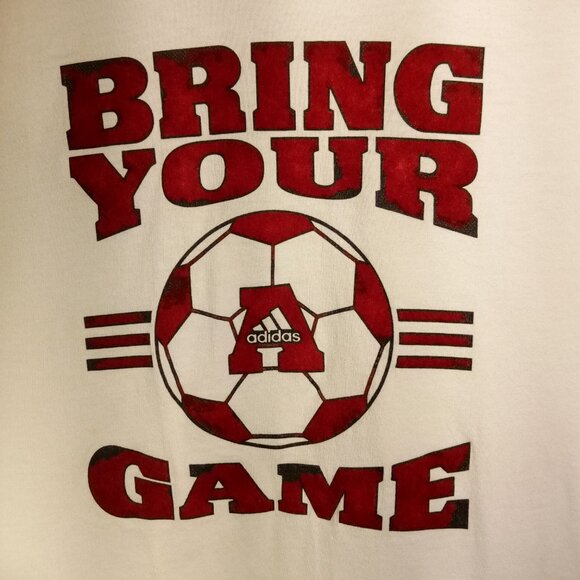 ADIDAS 2 piece lot   Boys size Large   White Soccer Tee   Red poly shorts  VGC - Picture 3 of 12